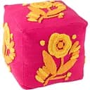 Пуф J-line яркий ручная работа 40х40 см розового цвета (51886)