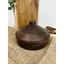 Сковорода 3 литра керамическая (глиняная) с крышкой резная Колосок