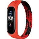 Ремінець BeCover Elastic Nylon Style для Xiaomi Mi Smart Band 5 / Mi Smart Band 6 Size M Black-Red (706146)
