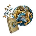 Пазл дерев'яний Лев та Тигр, А4, Дерев'яна коробка 100 елементів