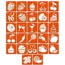 Набор трафаретов для био-тату «E – еда» e_simple_5x5_27_1