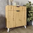 Комод у вітальню з білими ніжками М-ЗОН Борн 750 Дуб Артизан (MZN-031040)