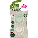 Пустышка круглая Nip Вишенка Зеленая серия для новорожденных 0-2 мес. мятная с бежевым 2 шт. (38747-51)
