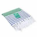 Рушник пештемаль Lovely Svi бавовняний, пляжний, хамам, spa - XХL 100x180 см Green/Blue Stripes (6032025)