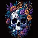 Набір для розпису по номерах Естетика життя і смерті, Strateg, на чорному фоні, 40x40 см, AV4040-35