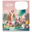Зошит учнівський Школярик Candy world 012-3266C-3 у косу лінію 12 аркушів