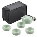 Элегантный дорожный набор для чайной церемонии UFT TSET5 Green чайник и 4 пиалы