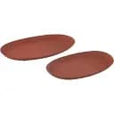 Блюда J-line металеві помаранчевого кольору овальні комплект з двох Бельгія (47293)