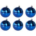 Набір ялинкових іграшок Devilon кулі 8 см синій глянець 6 шт. (890841)