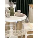 Силиконовая скатерть с бежевым кружевом Блюмарин 10 см 140х110 см