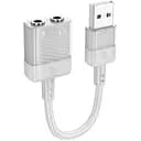 Перехідник Hoco Spirit 2 в 1 transparent external sound card for earphones USB to 3.5 мм LS37 15cm DAC