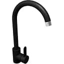 Смеситель кухонный Platinum 7990 NEST (3008 А-FN) поворотный однорычажный из нержавеющей стали черный матовый