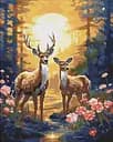 Набор с алмазной мозаикой Грациозные олени AMO7997 с АВ стразами, 40x50 см