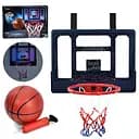 Баскетбольне кільце металеве 25см з електронним табло, пластиковий щит 43х32см, м'яч, сітка, насос MR1540
