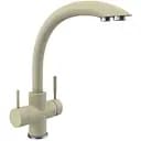 Змішувач під фільтр Platinum 8203 HDF поворотний двоважільний з нержавіючої сталі айворі (000034731)