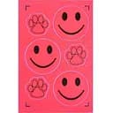 Наклейка світловідбивна "Смайл лапа" 132-CIT 6 штуки рожеві