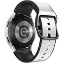 Ремешок для Samsung Galaxy Watch 4 Classic 46mm - бело-черный ширина крепления 20мм силикон-кожа Watchbands West (W17-7WB40321993)