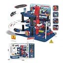 Ігровий паркінг дворівневий, механічний ліфт, спіральні траси, 2 металопластикові машинки, аксесуари, наліпки 652J39