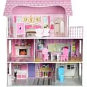 Іграшковий будиночок для ляльок Tree Toys MD 1204 - дерев’яний, трирівневий, з комплектом меблів