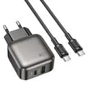 МЗП Borofone BAS54A Absolute PD20W+QC3.0 (1USB-A/1C) + кабель Type-C to Type-C Black