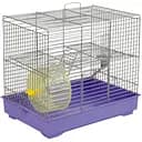 Клетка для грызунов Природа Микки с колесом 37х25х30 см серебристая с фиолетовым (PR241512)