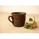 Чашка 0.4 л керамическая (глиняная) резная коричневая