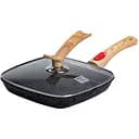 Сковорода-гриль MGC 24 см с антипригарным покрытием и съемной ручкой, черный MGC HP-4-461B