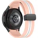 Ремінець для Samsung Galaxy Watch FE - рожево-білий ширина кріплення 20мм силікон Watchbands Cls-line-black (FEWB51457336)