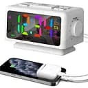 Цифровой будильник с 7 цветами и 4 цветами, большой светодиодный 5-дюймовый дисплей с регулируемой яркостью.