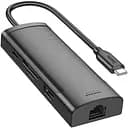 Адаптер перехідник Hoco HB44 8 в 1 Type-C converter чорний