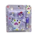 Блокнот на кнопке ПВХ с ручкой-брелоком Лапка, 8x10 см, 45 листов (в ассортименте)