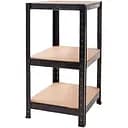 Стеллаж металлический 90x40x40 см ЧЕРНЫЙ 3 полки MДФ (5 мм) БОНА-ПРО