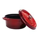 Чугунная кастрюля 4.5 л эмалированная с крышкой посуда для тушения запекания Красный Premium Cookware HP-1-19-RED