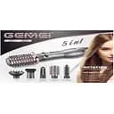 Електрична фен-щітка стайлер для укладання волосся 1000Вт Gemei GM-4858 Сірий з рожевим