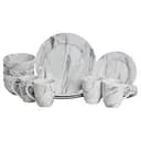 Столовый набор посуды тарелок и чашек 16 предметов на 4 персоны Marmor фарфоровый, обеденный столовый сервиз тарелок Yiwu MD-16-2G