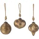 Елочные стеклянные украшения J-line золотого приглушенного цвета 6 шт. (45396)