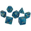 Набір кубиків Pearl 7 Dice Set - Light blue (w-gold) , 7 шт. (g7dpearl15)