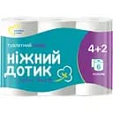 Двошаровий туалетний папір Ніжний дотик, 6 рулонів