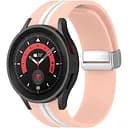 Ремешок для Samsung Galaxy Watch 6 40mm 6 44mm - розово-белый ширина крепления 20мм силикон Watchbands Cls-line (W16-1WB28766420)