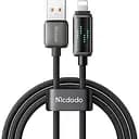 Кабель Mcdodo LED Display USB-A to Lightning Data Cable 1.2 м Чорний