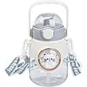 Пляшка для води Happy Life дитяча 820 мл з ручкою та ремінцем сірий HPGM2217G