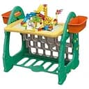 Детский столик S 075 3в1 набор с конструктором шариками доской для рисования и стеллажом