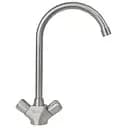 Смеситель кухонный Germece 8634 поворотный двухвентильный из нержавеющей стали серый (000017443)