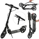 Самокат двухколесный SR 2-058 с подножкой и ручным тормозом Черный