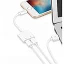 Переходник 2 в 1 Hoco LS5 Dainty lightning аудио и зарядка