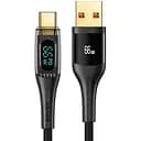 Кабель Usams SJ592 Type-C 6A 66W Transparent Digital Display Cable Shadow Series 1.2 м Чорний