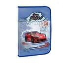 Папка на молнии Kidis, А4, пластиковая с глиттером, Crazy Race (в ассортименте)