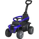 Каталка-толокар M 4803EL-4, батьківська ручка, еко-шкіра, пластик, до 23 кг, синій