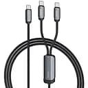 Кабель подвійний зі швидкою зарядкою Toocki PD100W Type C to Type C 1.2 м сірий (14216)