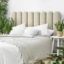 Стінова панель, з закругленим краєм, оксамитове узголів'я ліжка, кремовий колір 30*100*4 см